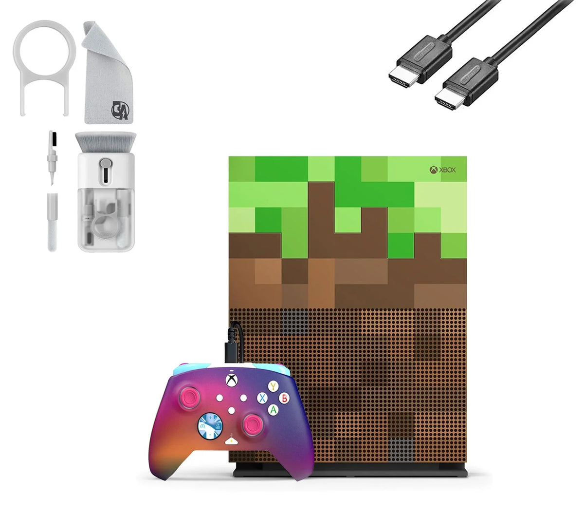 1TB Bundle One Cleaning S Xbox Gaming + Edition BOLT Limited Used Minecraft Console kit AXTION Microsoft