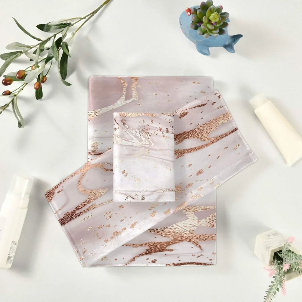 & Bath 3 Decor, Rose Home Piece Marble Set Towel for Bath Hotel Abstract GZHJMY Set Soft Comfortable Towels Gold Towels Absorbent