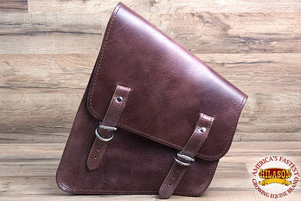 Leather Saddle Hilason Bag Softail 74HS Side Bike Motorcycle Right Rigid