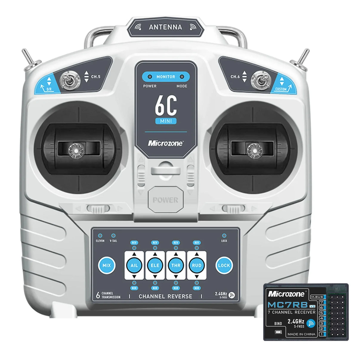 Multirotor Helicopter Car Remote Mode Microzone 2 RC Boat Drone for Airplane 6CH Controller