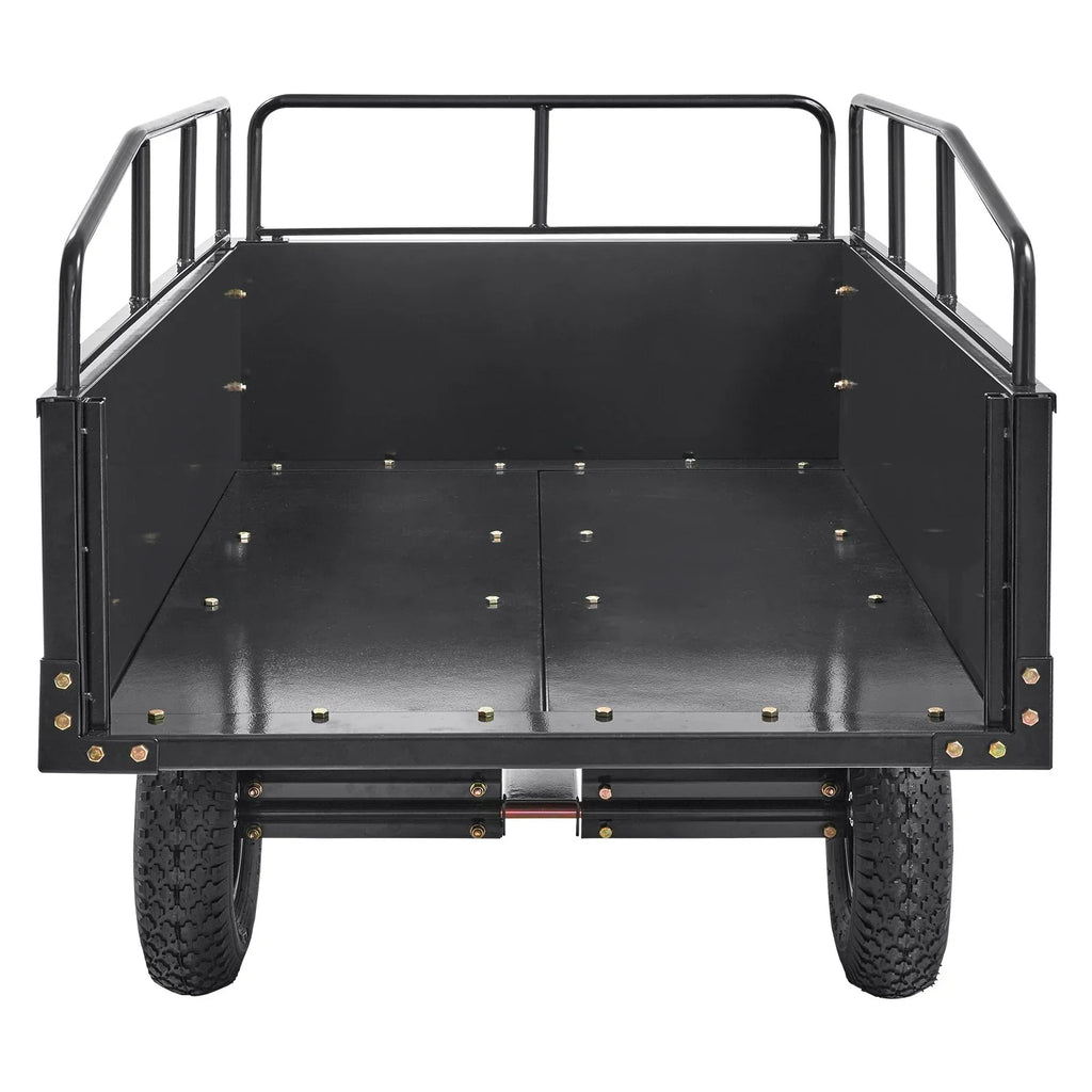 750lb 15 for with ATV Utility Mower Capacity, Cart Feet VEVOR Duty Riding Heavy Lawn Trailer Cubic Dump Trailer, Tractor Garden Steel