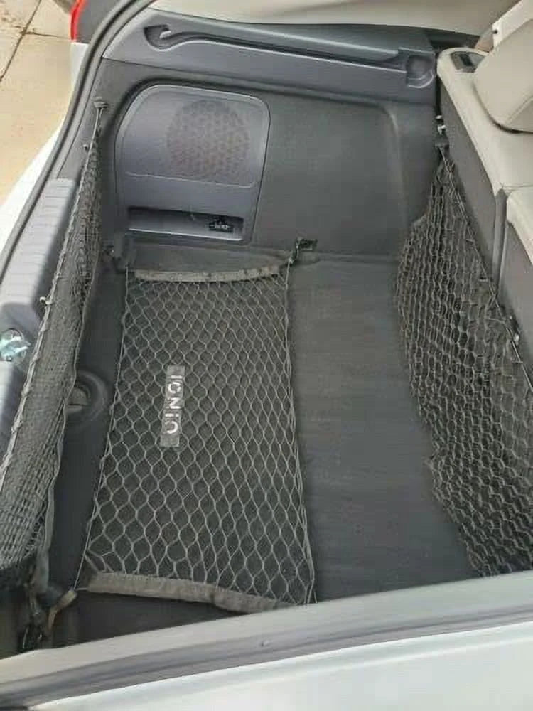 EACCESSORIES for Car 2 HYUNDAI (Qty.3) – for & Mesh – – Nets Organizer Premium Trunk IONIQ Compatible Organizer EA Trunk Envelope HYUNDAI Cargo IONIQ design Nets Cargo Hatchback 2017-2019 Elastic Floor