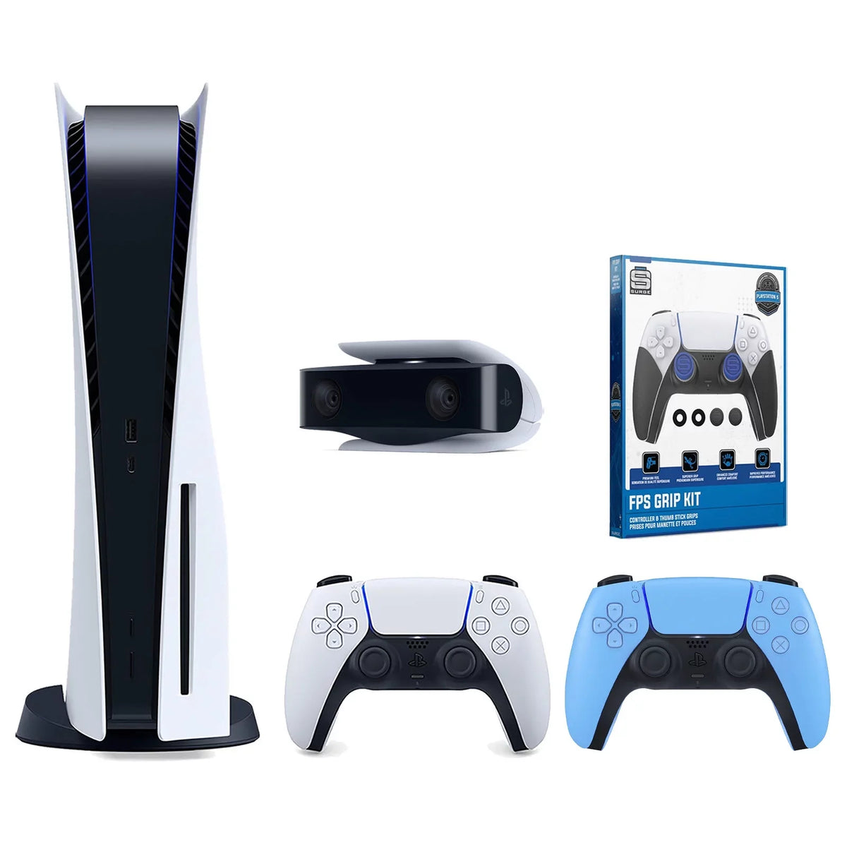 Console Extra With Grip Camera 1080p Rings with Aiming Surge and 5 FPS Version Precision Bundle Disc Kit Playstation Blue HD Controller,