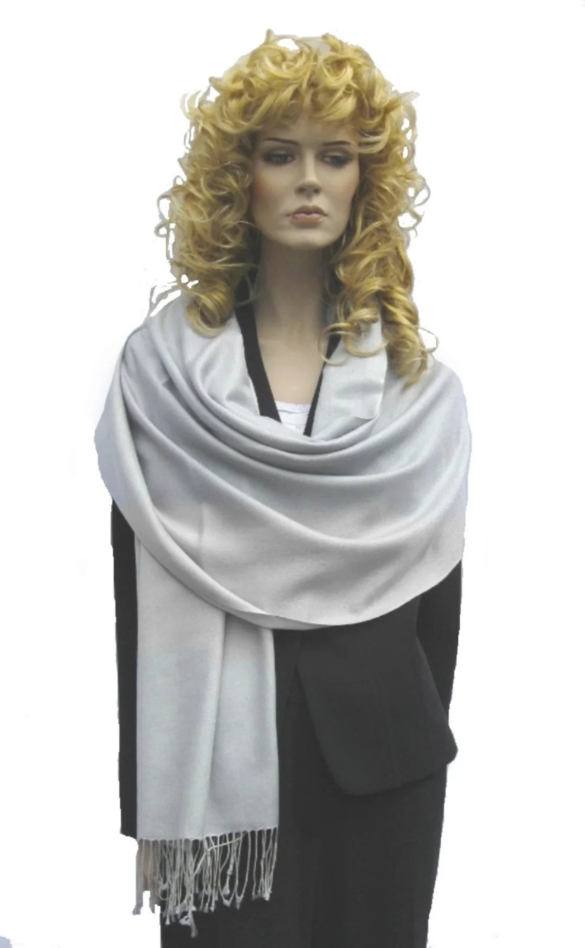 Scarf/Wool/Silk Grey) Shawl/Cashmere/Cashmere Scarf/Pashmina (Silver Scarf/Scarves/Shawl/Shawls/Stole/Wrap/Pashmina