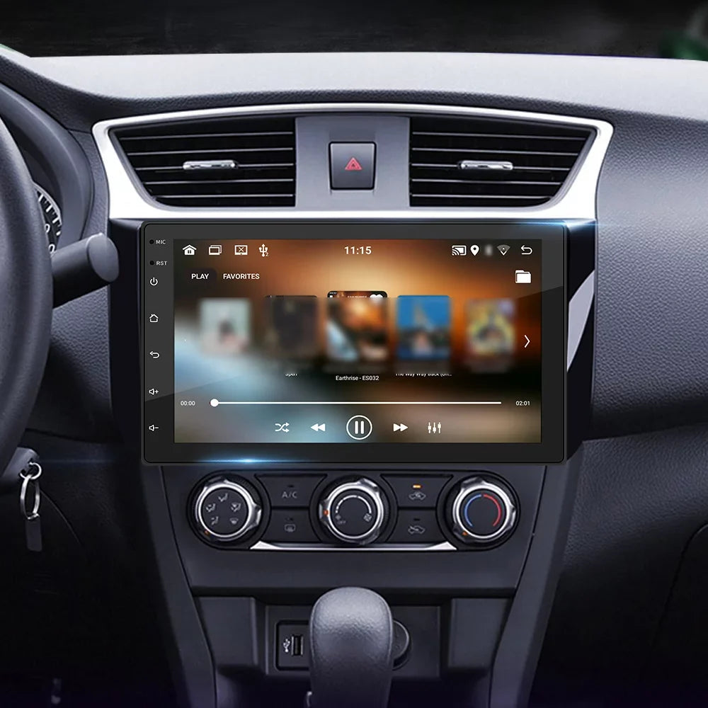 Shinysix 7 Inch Radio GPS Backup with Calling/Reverse Wheel 11 Link/Hands-Free Android Car Touchscreen WIFI/AUX/U-Disk/Phone Stereo Navigation Support Control with Double Din Camera Picture/Steering