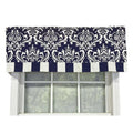 Home Banded Ozbourne RLF Pocket 3" by 50" Navy Valance design 16" x Rod