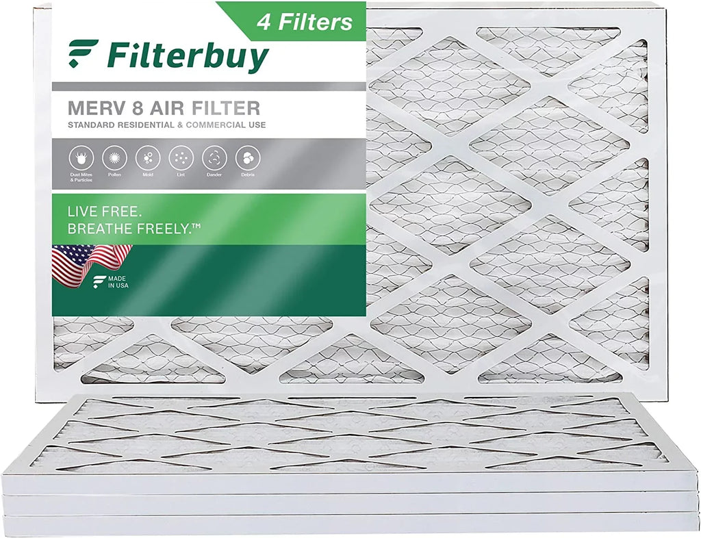 MERV Pleated Filters (4-Pack) 8 Air Furnace Filterbuy HVAC 14x36x1 AC