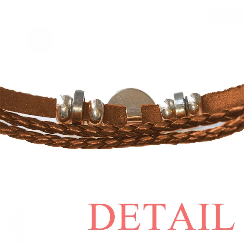 Ornament Deco Fashion Terweavg Wristband Art Jewelry Staff Leather 5-le Blue Bracelet