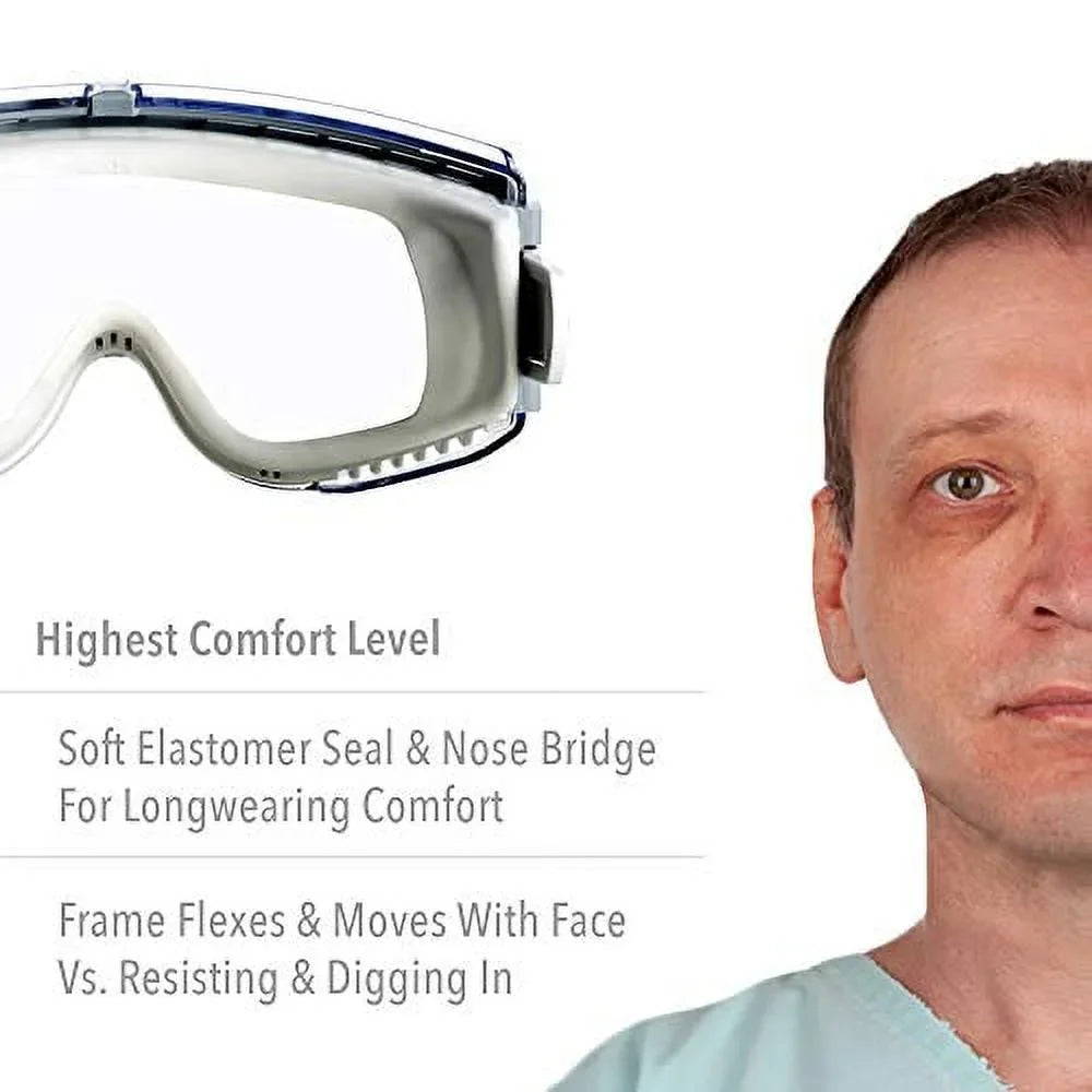 Safety Honeywell (S3960C), with Anti-Fog Headband Uvextreme Neoprene Gray Clear & Universal Stealth Uvex Body Goggles Lens,