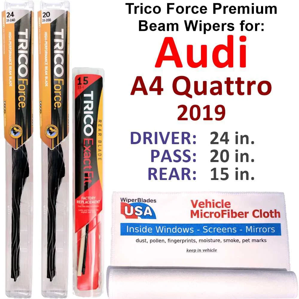 Audi Beam Wiper of A4 Wipers Performance (Set 3) w/Rear 2019 Quattro
