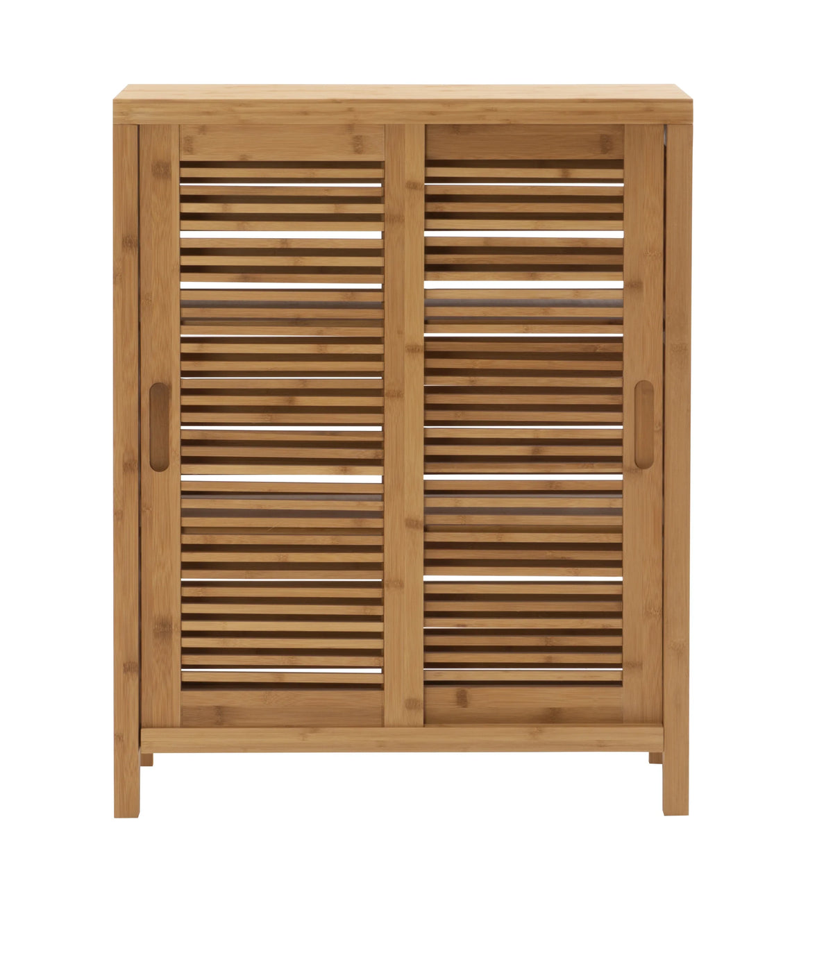 3 Floor Shelf Door 2 Bathroom Storage Bamboo Bracken Cabinet, Linon
