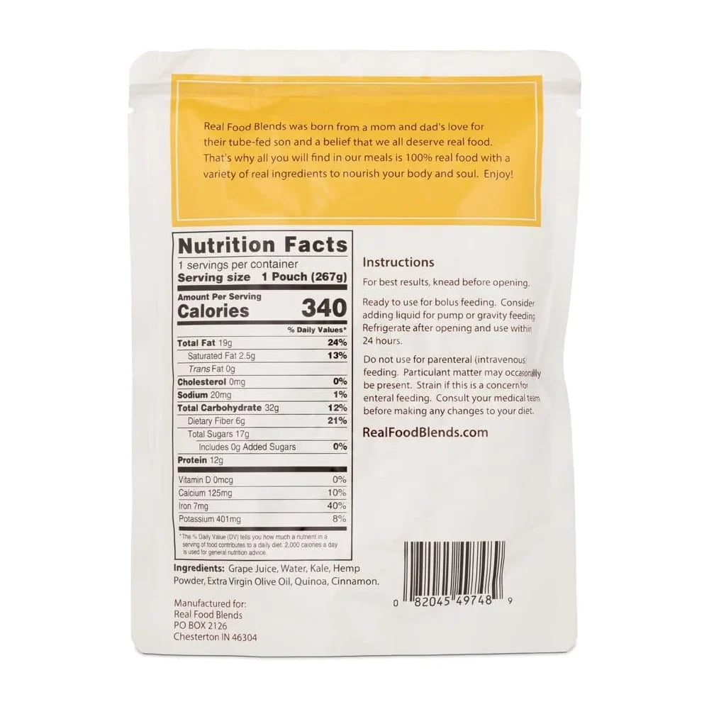 & Meals 12) of Hemp for Tube Fed - Blends People (Pack Real - Food Kale 9.4 Quinoa, - Pouch Oz