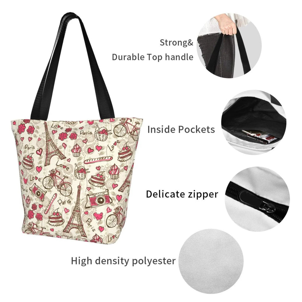 Handbags Hobos Bag,Shoulder Bag Capacity Tote Women'S Large Shopping Lukts Vintage Paris Bag