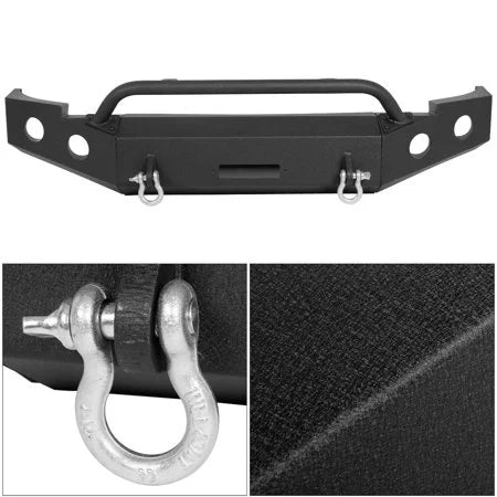Fit Bar Coated D-Rings Powder 1500 for Steel w/ 2009 2010 Kojem Bumper Winch 2011 Chevy Plate -2 2012 2008 Silverado Front Packages 2007-2013 Push