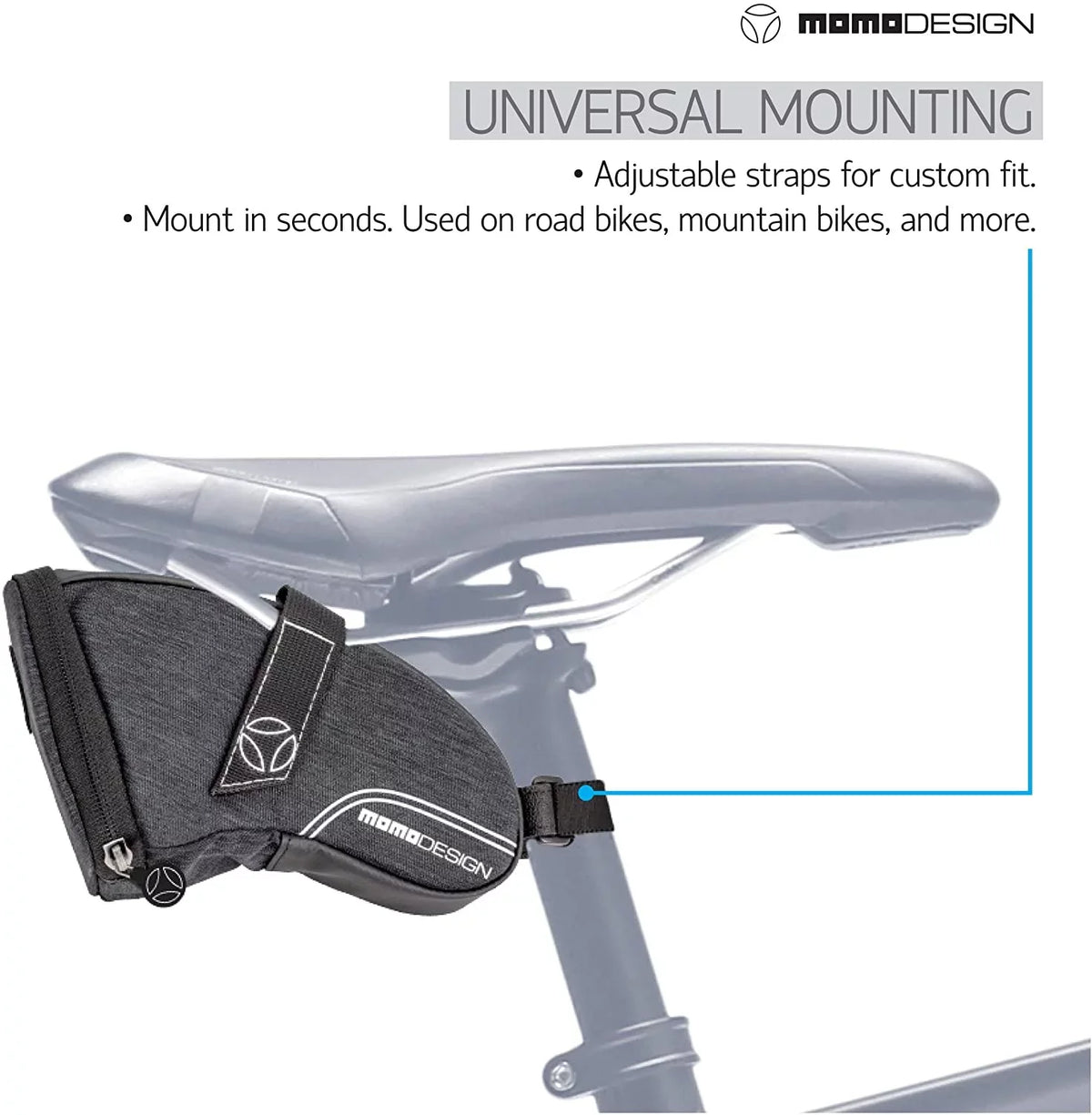 & MOMODESIGN Light Reflective Weather Safe Bike Design Capacity Led Bag for L Saddle Perfect Tail 1.2 Storage of