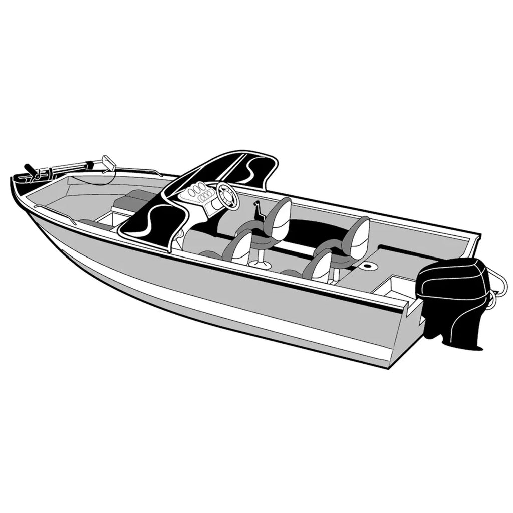 Cover Outboard for Width Windshield Length 72318P-10 - with Walk-Thru V-Hull x Carver Boat 18'6" 100" Styled-to-Fit Aluminum