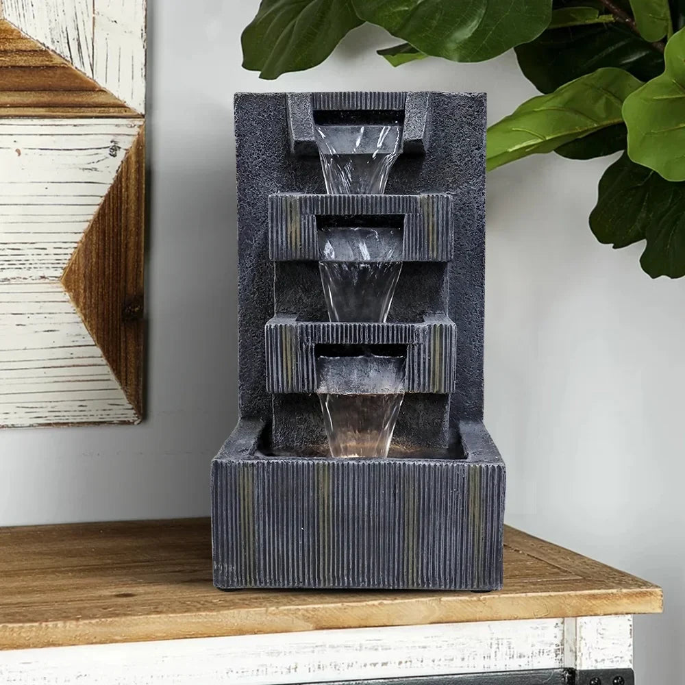 Grey Fountain - Ambiance & Tabletop Soothing liquid LED - Sounds LED