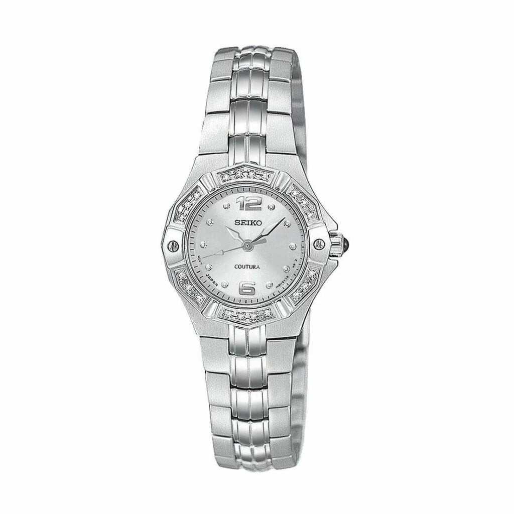 Seiko Women's SXGN25 Silver-Tone Diamond Watch Coutura