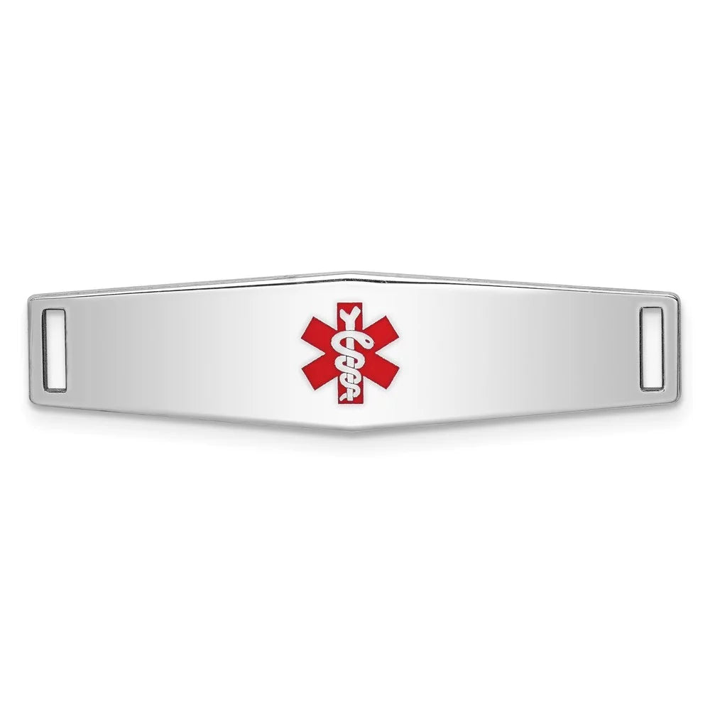 925 Plate inch W- Silver for Bracelet Women(L- Auriga 37inch, 9mm) Id Sterling Medical for