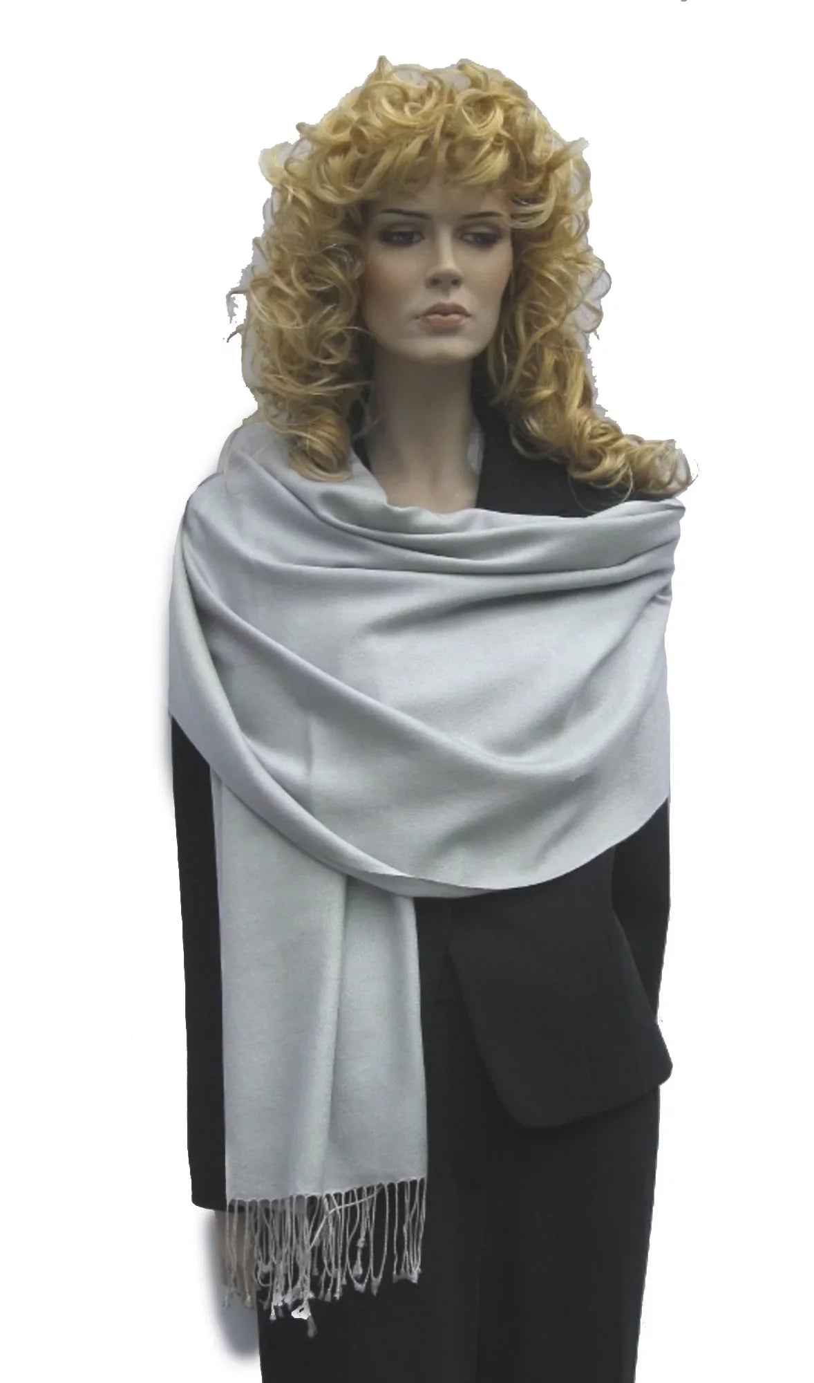 Scarf/Wool/Silk Grey) Shawl/Cashmere/Cashmere Scarf/Pashmina (Silver Scarf/Scarves/Shawl/Shawls/Stole/Wrap/Pashmina