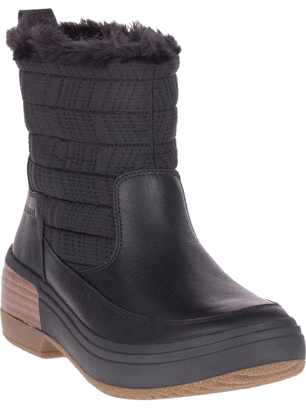 Bluff Womens Fur Merrell Lined Boots Leather Faux Haven Winter