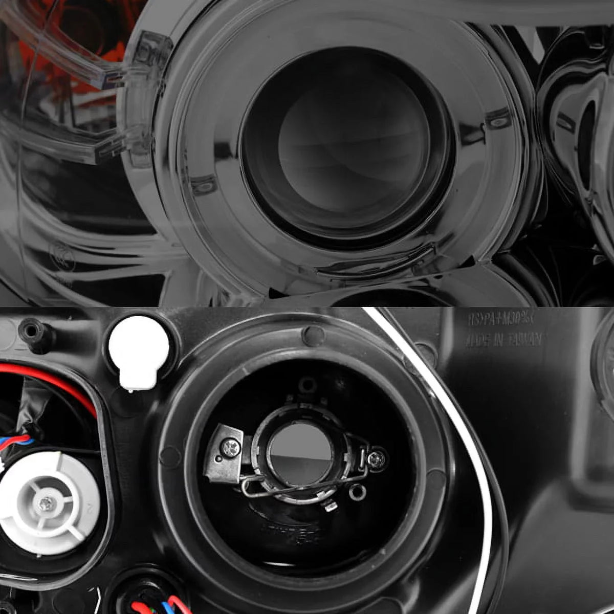 325 2007-2008 3-Series E90 06-08 Smoked LED Fits 2006 328, Sedan Headlights [Eye Halo Projector Lid] Fits select: