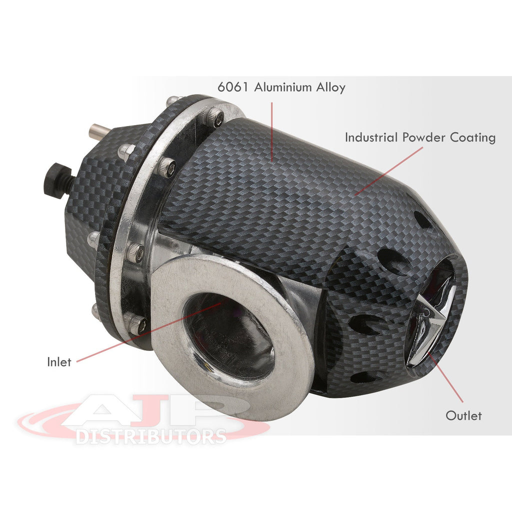 Blow Turbo (Carbon O-Ring design - Kit BOV Valve Turbocharger + SQV Billet Fiber) Weldable Off Aluminum Charger Universal Flange Adapter