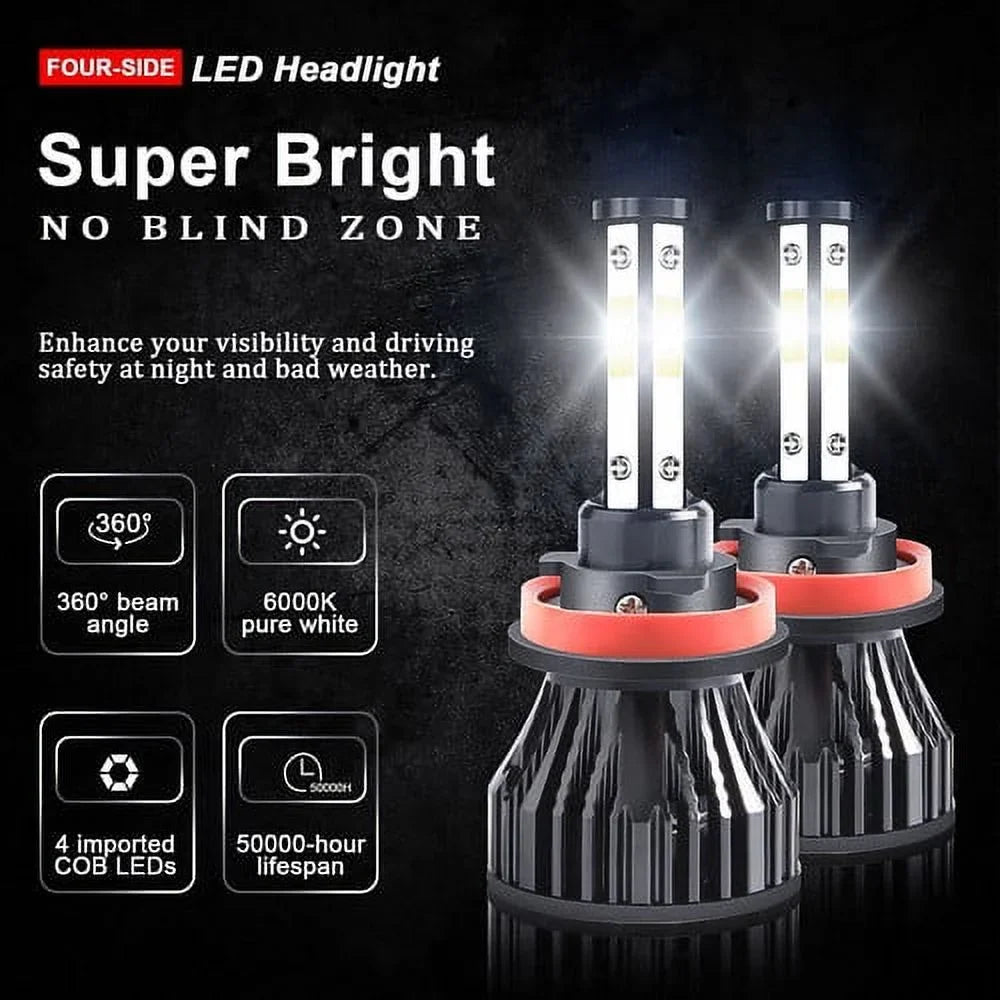 2015 Bulbs 2018 F-150 2020 LED 6000k Headlight BMZONCC High/Low Light 2016 Front Beam+Fog 2019 For