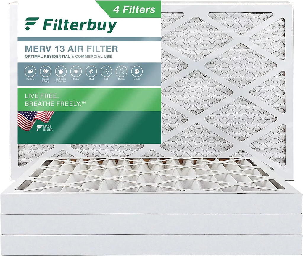Furnace MERV AC (4-Pack) Air Filters Pleated 20x32x2 HVAC Filterbuy 13