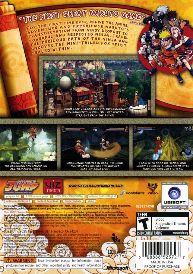Xbox a - Ninja Rise of 360 Naruto: