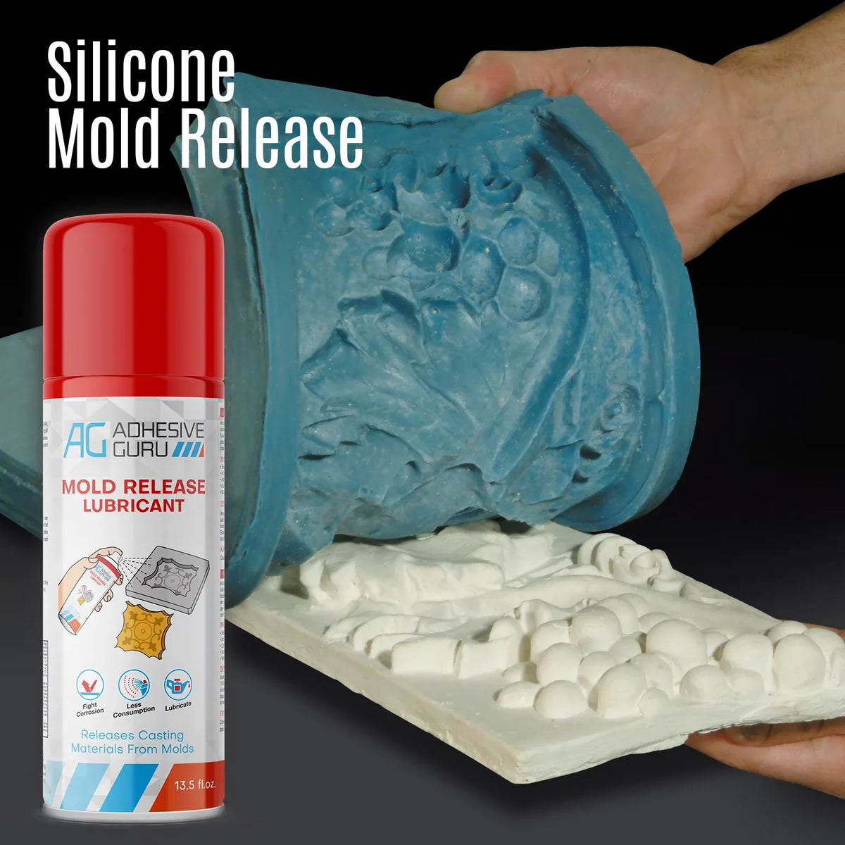 Epoxy 2 (2 Adhesive for Silicone fl oz) Pack Spray Guru Release 13.5 x Mold Resin