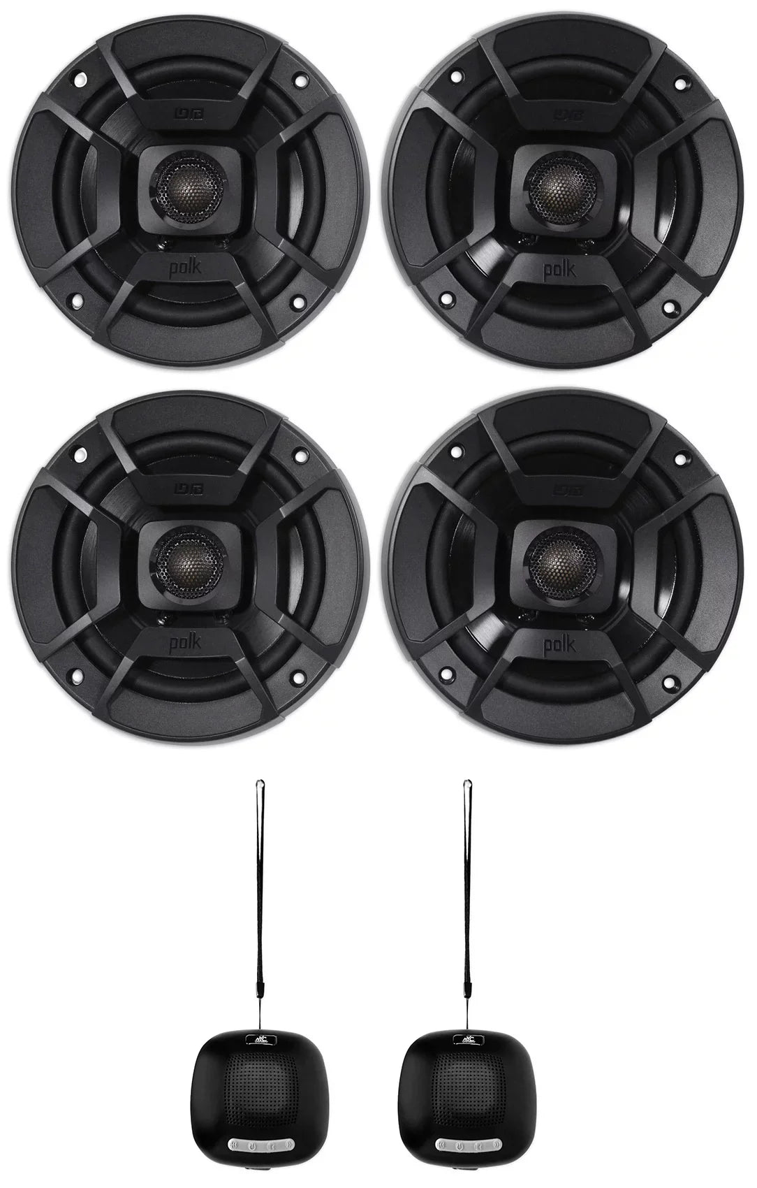 Marine/ATV/Motorcycle/Boat 600w Watt Car with Rockville 5.25" RPB1 DB522 Polk 10 Audio Bundle (2) Speakers (2) Audio