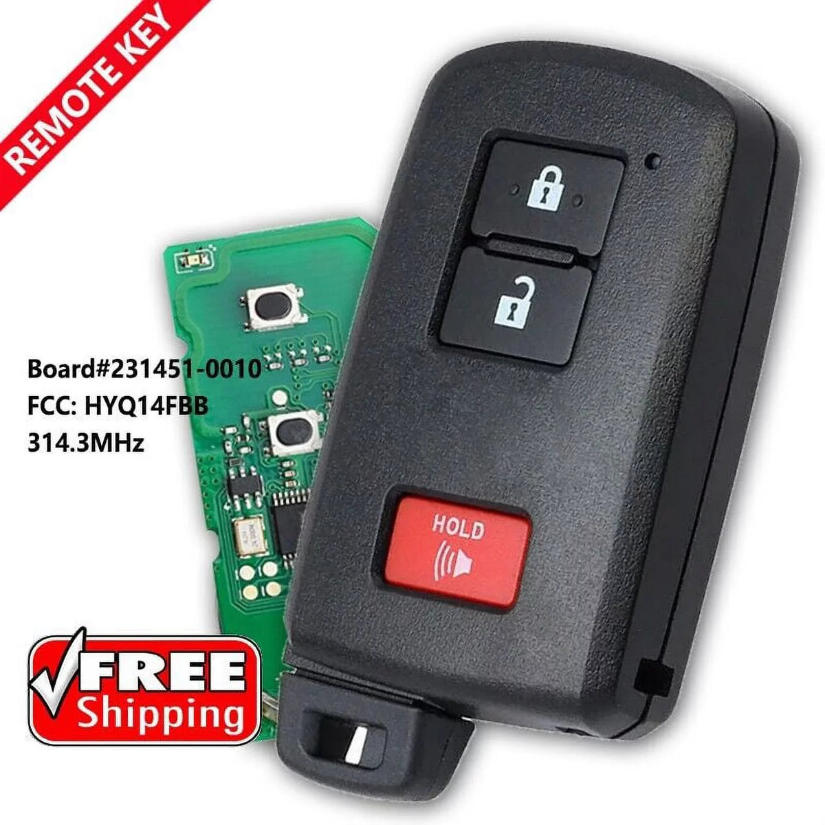 Tacoma Key Fob Toyota 4Runner 231451-0010 Remote for Sequoia Smart Board# Tundra
