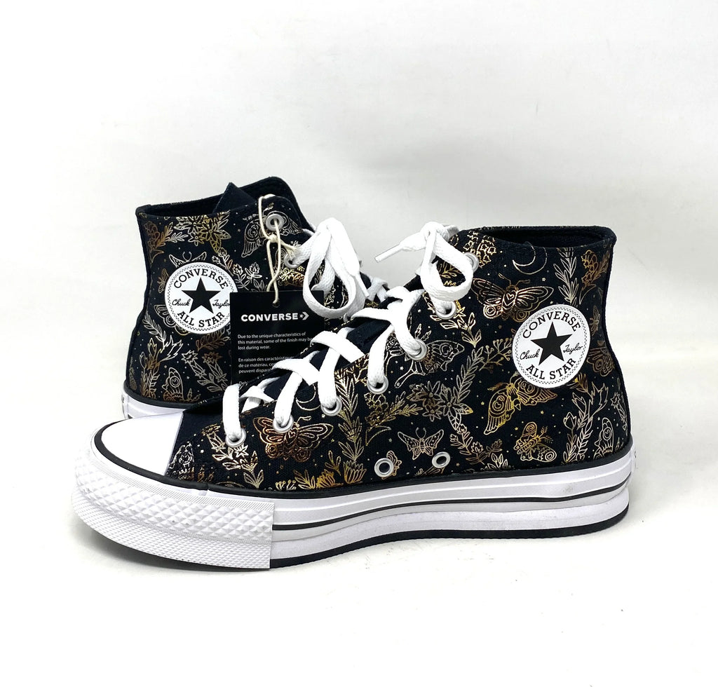 Top Sneakers Converse Women's A01511C Canvas High Kids Black Platform Lift CTAS