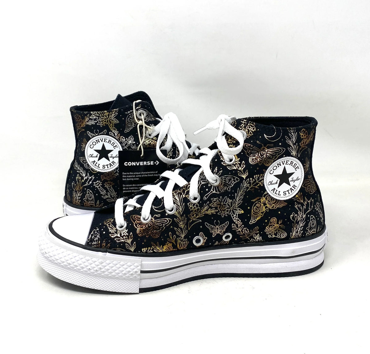 Top Sneakers Converse Women's A01511C Canvas High Kids Black Platform Lift CTAS