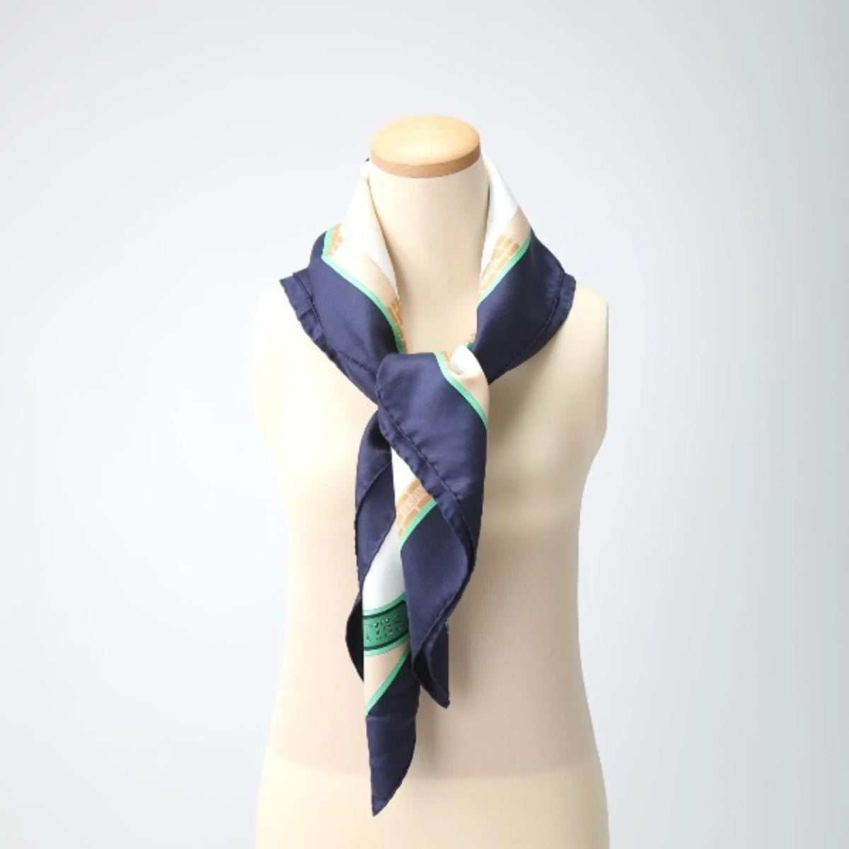 NATIONAUX Kare90 HARAS (Good) Scarf Navy LES HERMES Hermes Pre-Owned