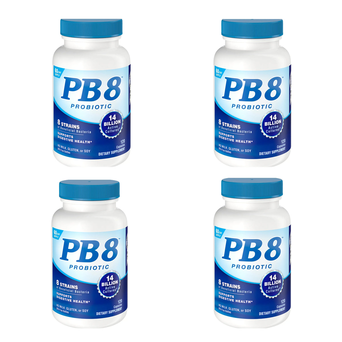 Pack Acidophilus, Pro-Biotic 8 120 capsules each PB 4