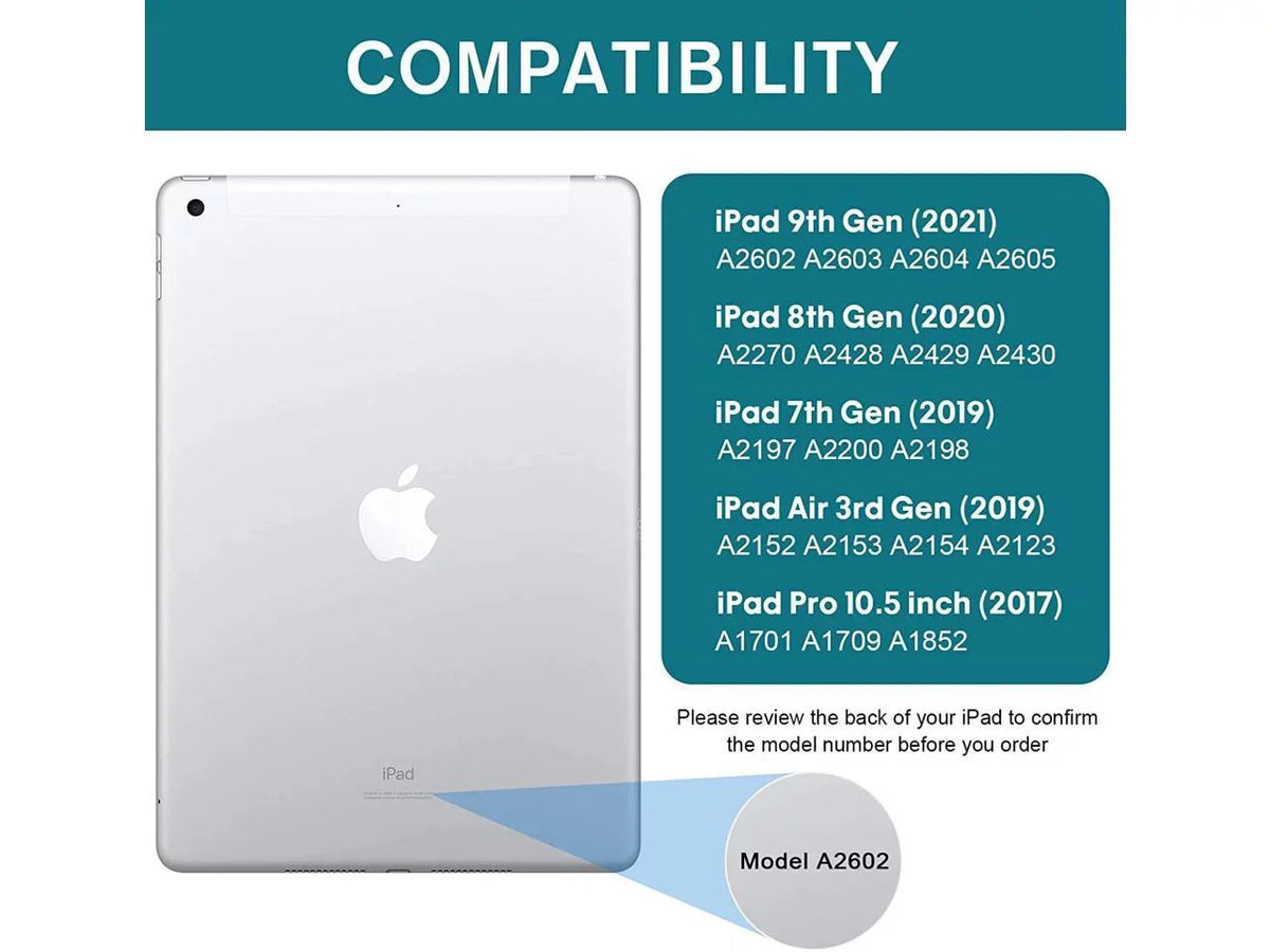 and Gen iPad Backlit Touchpad Pro 3 for Holder Gen 10.2 Keyboard case 2021/ 2020/ Pencil 2019 10.5, 9th 7th Keyboard 8th iPad Air Gen Rotatable / with inch
