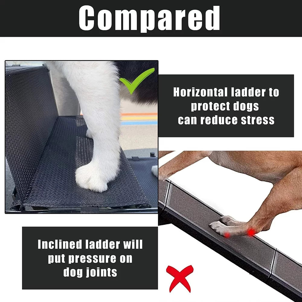 Sunb Stairs,Lightweight for Frame Ramp,Metal Nonslip Stairs Portable Foldable Steps Pet High Beds,Trucks,SUV,Car 4
