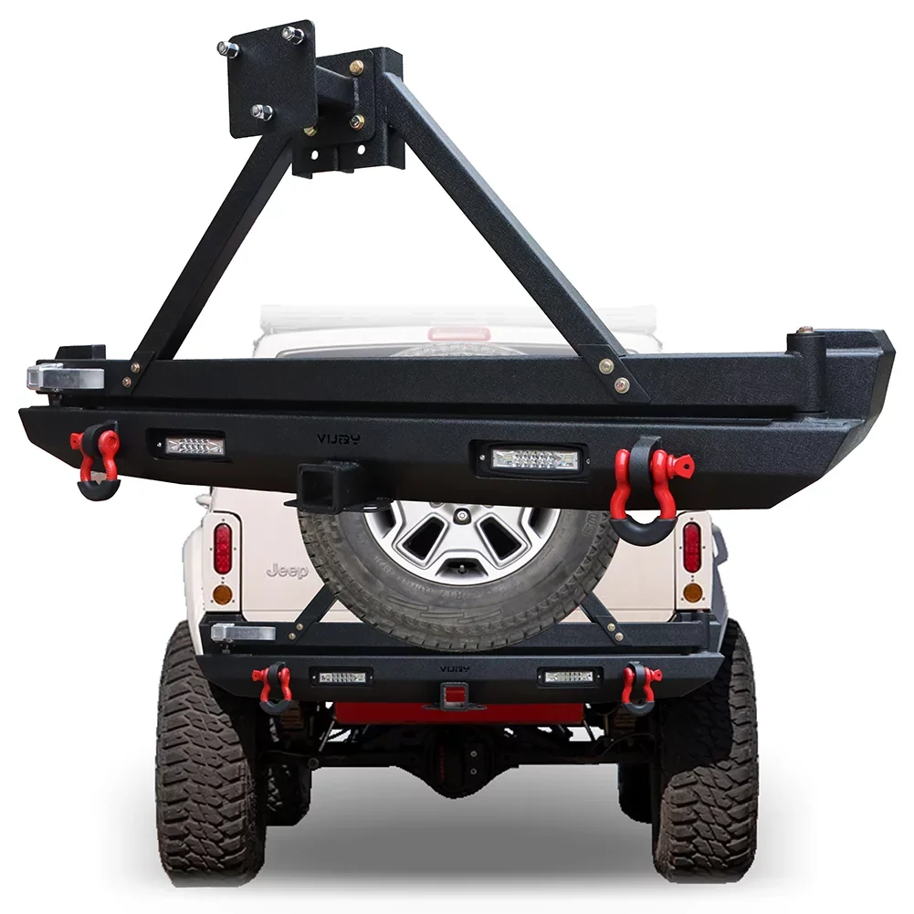 1984-2001 XJ Steel Bumper Carrier Ronghui & Lights Jeep Rear Tire W/Spare Cherokee For