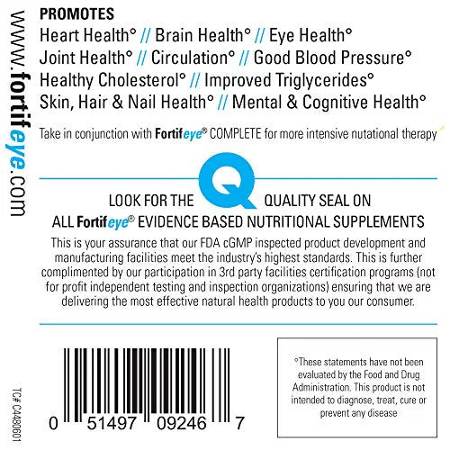/ Fortifeye 60 Max 1200 Softgel Natural Super Flavor, Oil, Omega-3 EPA Fish 900 Lemon 30 Max Serv.- Vitamins Capsules Day, DHA Triglyceride, Per