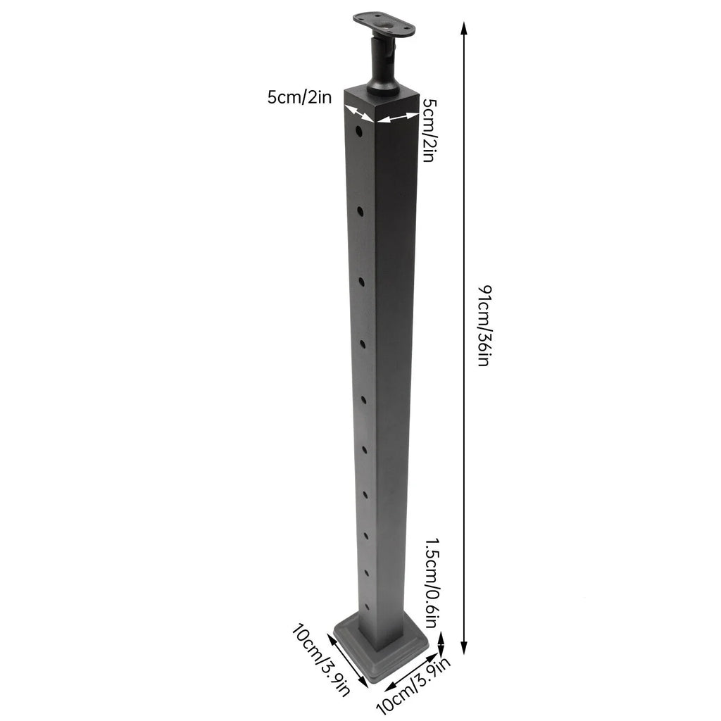 Cable Pre-Drilled Post System Steel Square Concrete Sides Level Deck Two Railing Stainless Wood Railing for Post Level Cable Fence 36''x2''x2''
