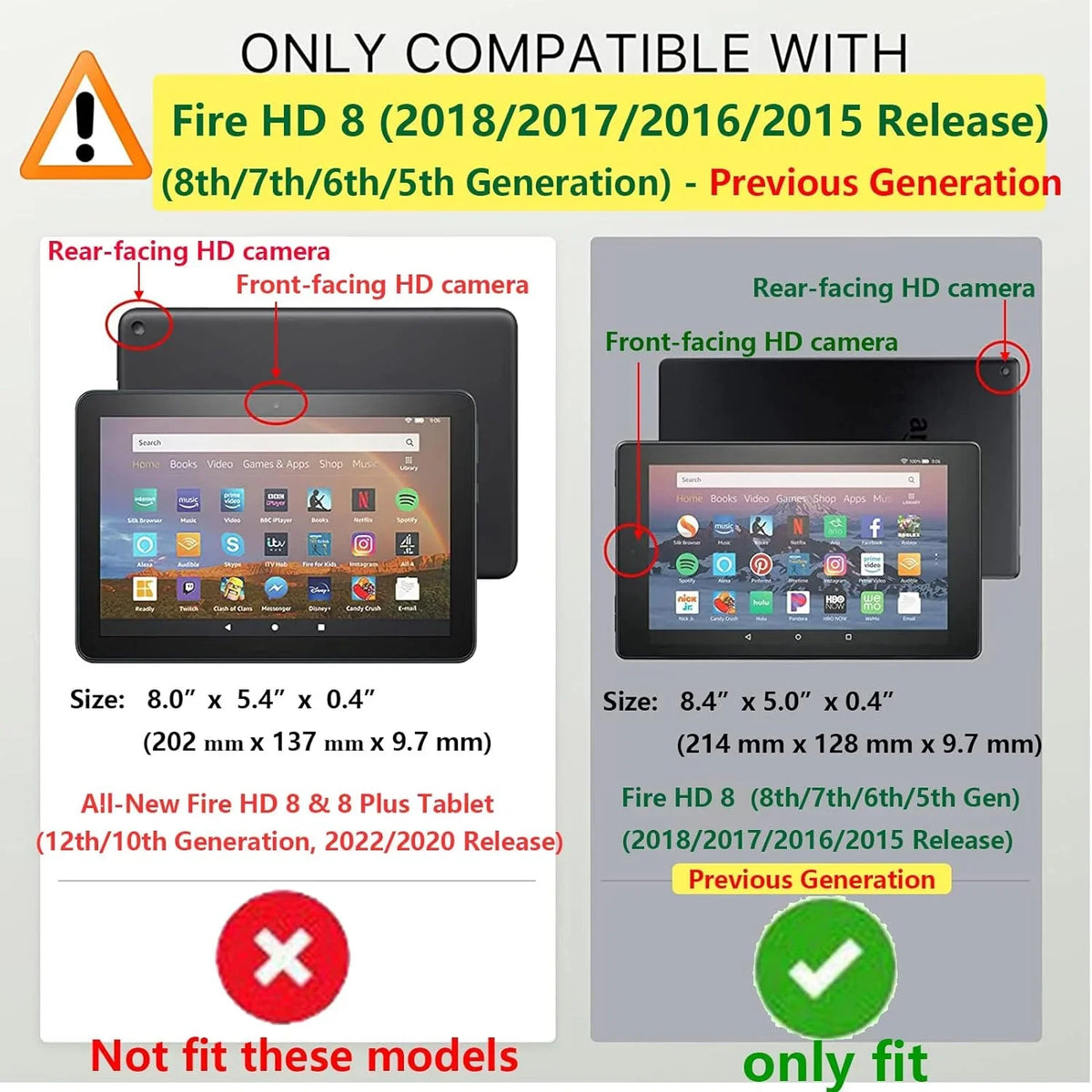 2018/2017/2016/2015), Fire Van 5th for Case Gogh 8 Stand Amazon Oil HD Kindle ing 8" (8th/7th/6th Gen,