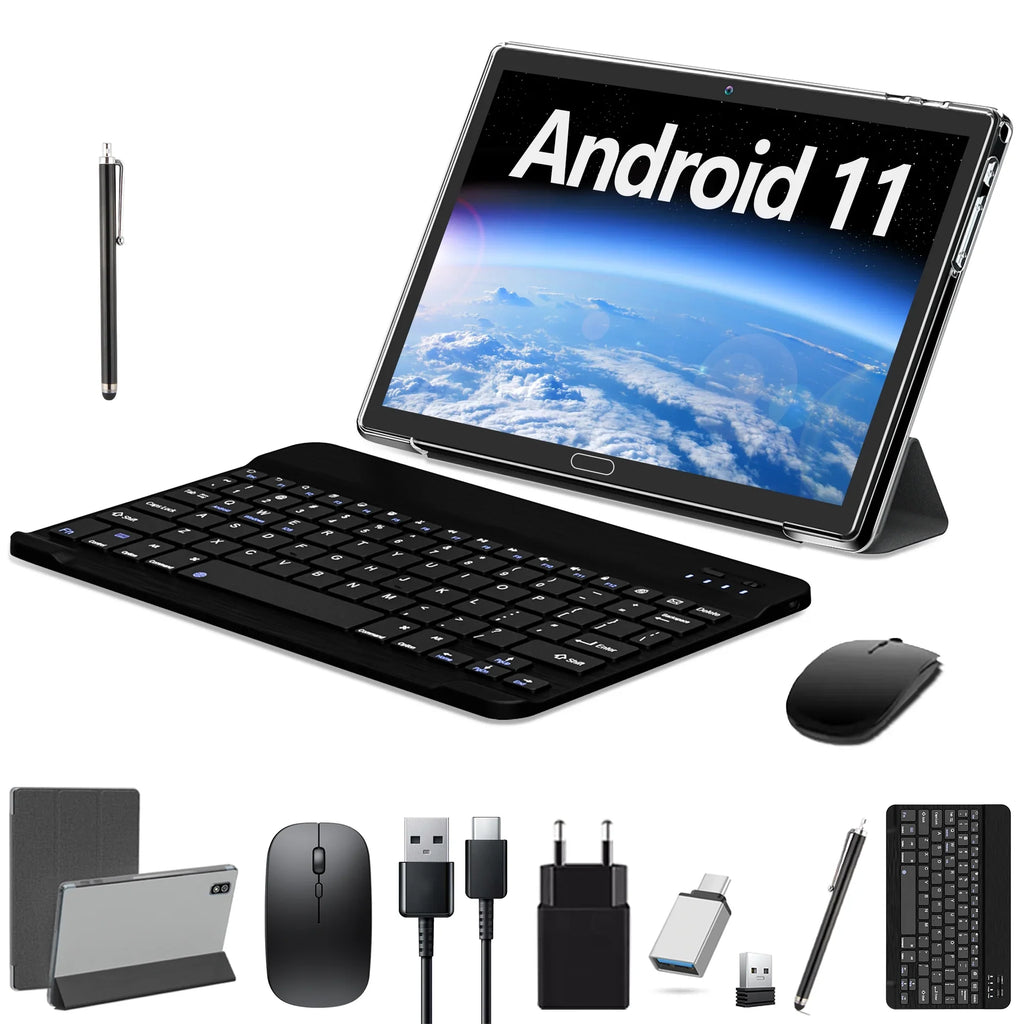 Wifi with Tablet 10" Octa 64GB Ram Cellular Rom Android Gps 11 Bluetooth Tablet Core Arm Keyboard 4GB