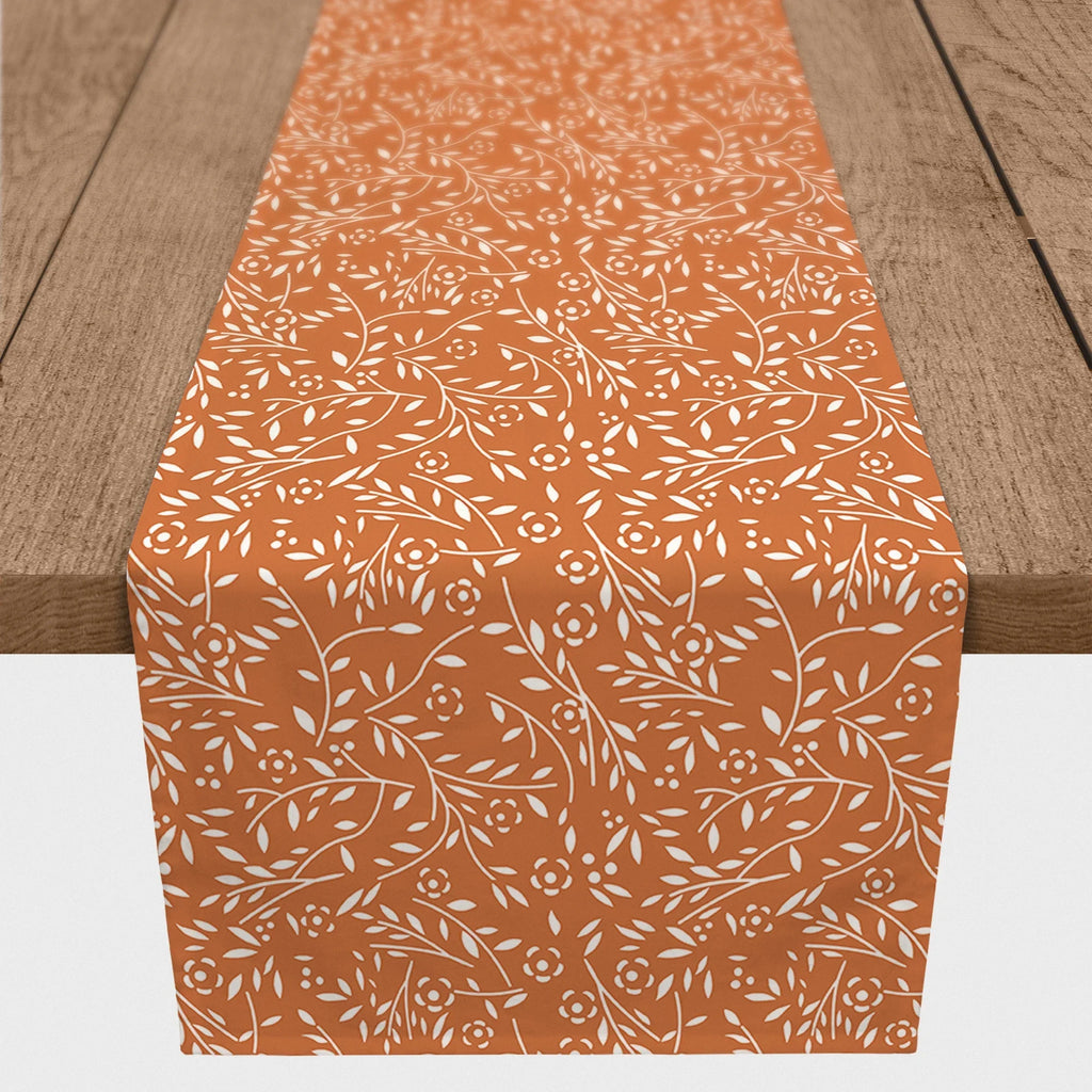 16x72 Runner Floral Twill Orange Creative Products Pattern Table Delicate Poly