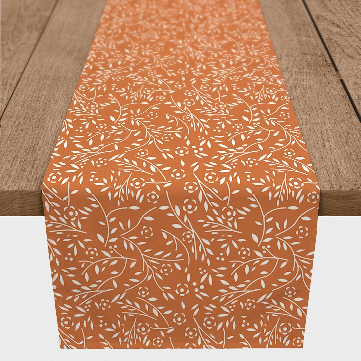 16x72 Runner Floral Twill Orange Creative Products Pattern Table Delicate Poly