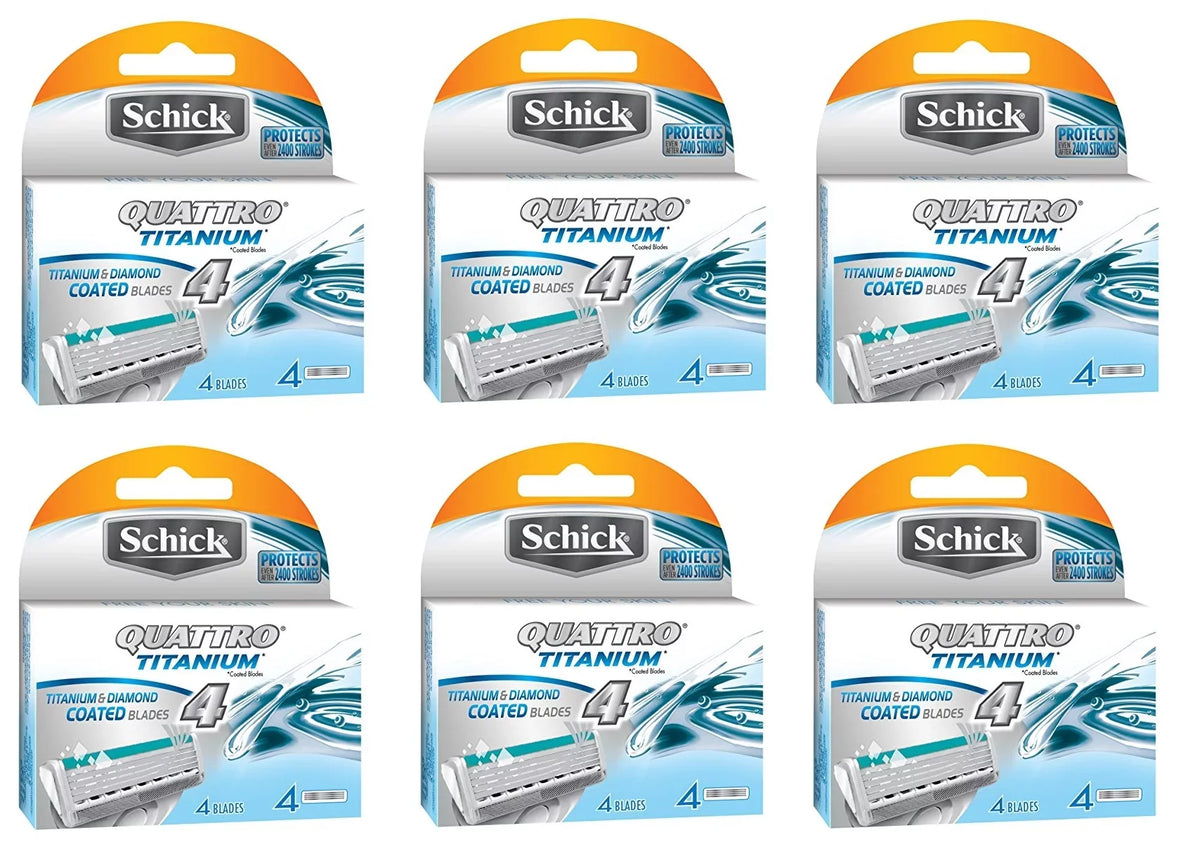 '- Titanium 24 Schick Slim for Quattro Dry Skin ST + Twin Cartridges Refill Schick Count