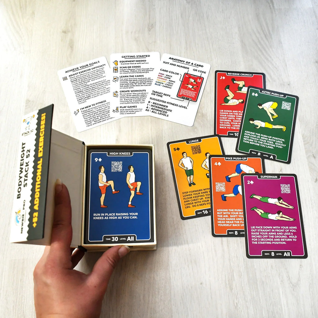 (Bodyweight Cards: Bodyweight Muscle. Video Exercise Fat Needed. Fitness Instructions 52 by Playing Expert. Build Card No Burn Game. Pack) Designed Included. a Workout Stack Mega Military Equipment