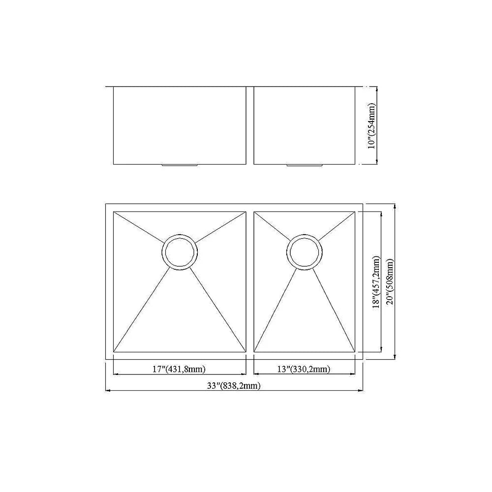 3320 Dowell Sinks Kitchen Handcrafted Undermount Series-6002