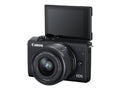 '- Canon Bluetooth lens mirrorless STM EOS / 24.1 Digital - M200 Wi-Fi, - - optical 4K fps - APS-C 15-45mm 3x MP - 25 EF-M - zoom camera IS - black
